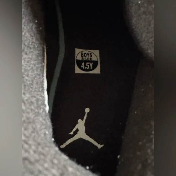 Nike Air Jordan 4 Retro White Thunder/Black Suede Sneakers 4.5 Y - Picture 9 of 10